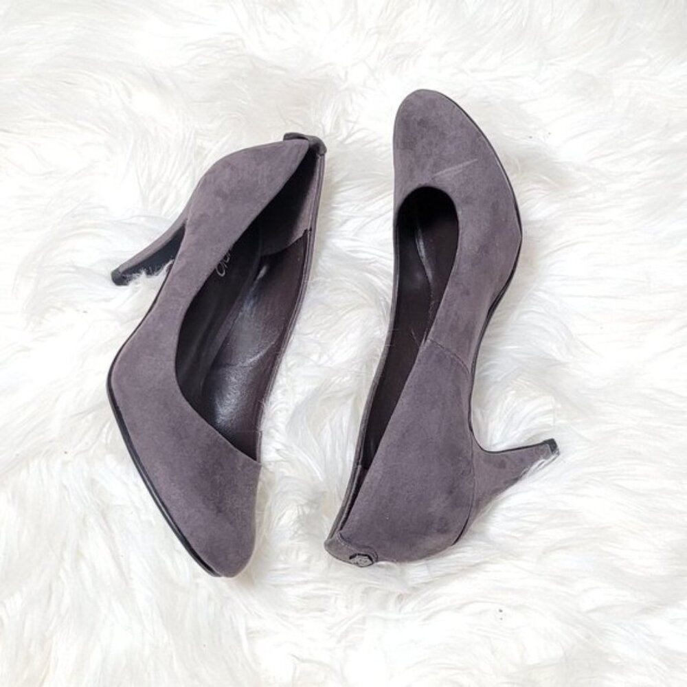 K Studio High Heels Pumps Gray Purple Round Toe Business Career Dress Shoes 5.5